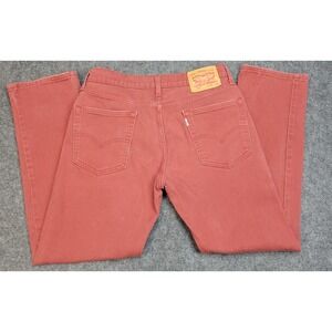 Levis 514 Jeans Mens 30x29 Red Denim White Tab Streetwear Festival Americana